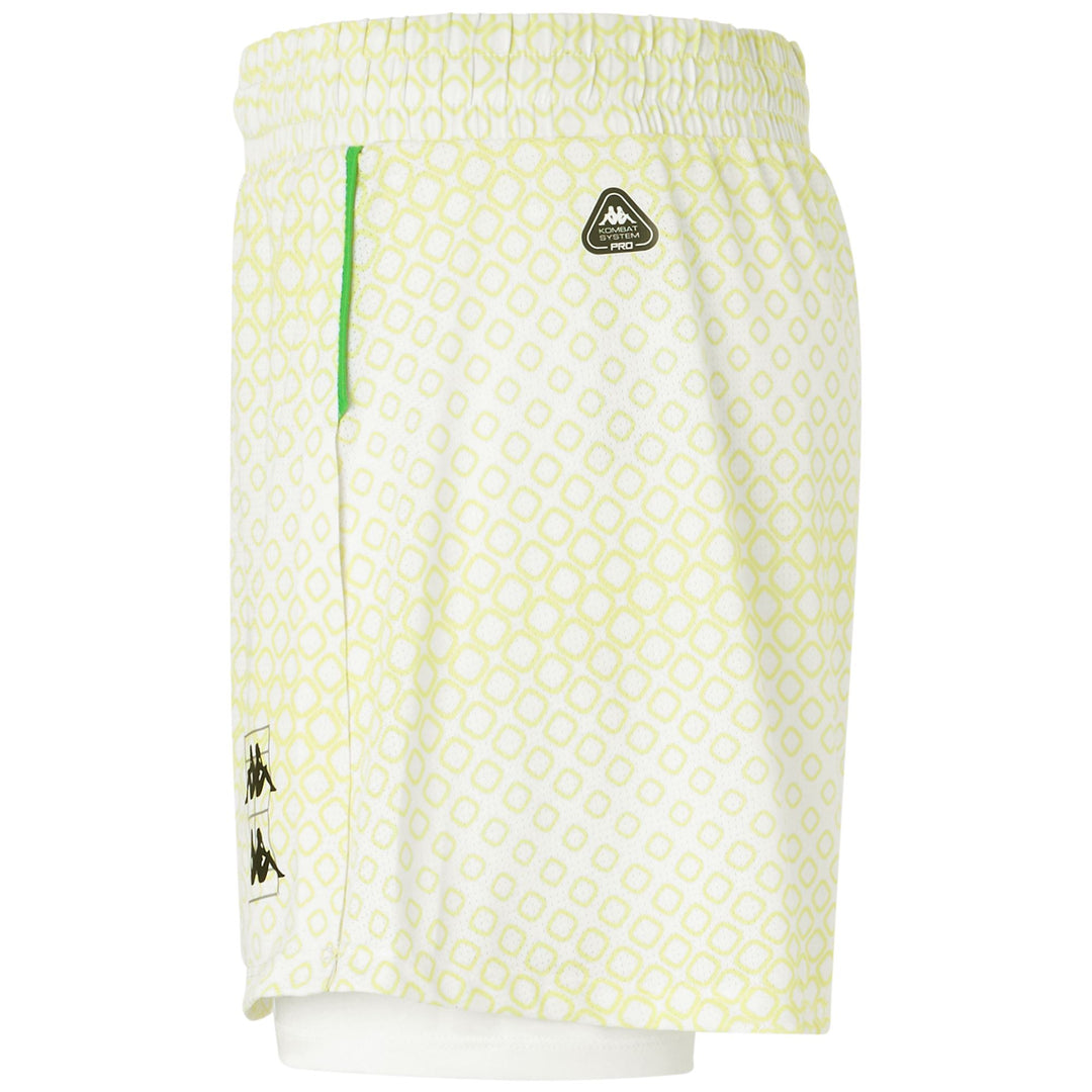 White and Yellow Women's Padel Skirt with Inner Shorts and Pockets main