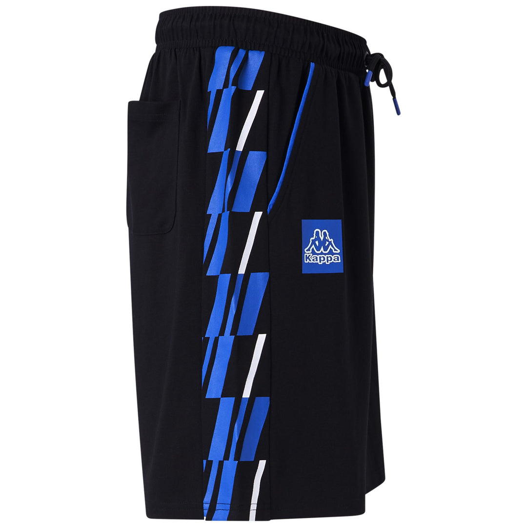 Pantalones cortos deportivos negros para hombre con cintura ajustable y bolsillos main