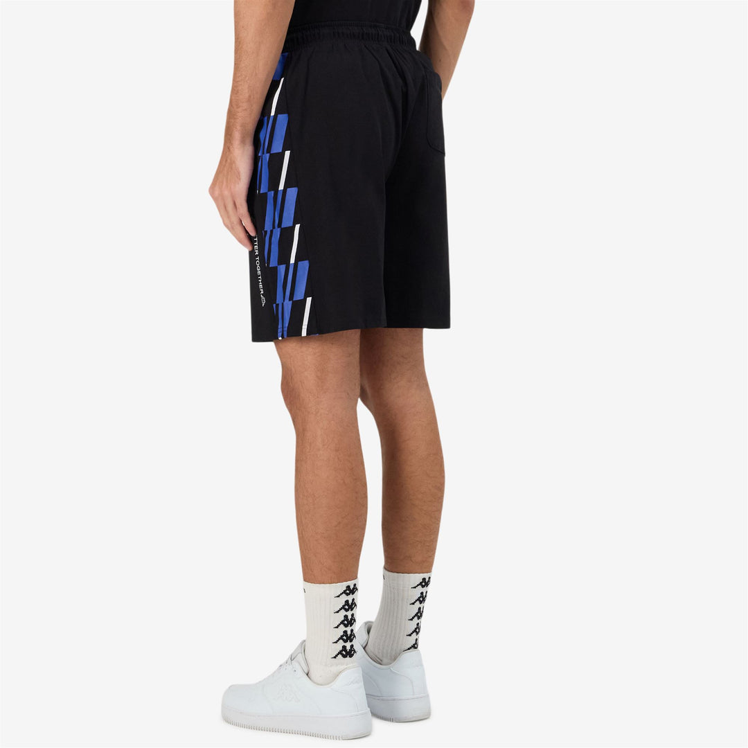 Pantalones cortos deportivos negros para hombre con cintura ajustable y bolsillos main