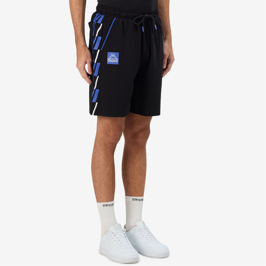 Pantalones cortos deportivos negros para hombre con cintura ajustable y bolsillos main