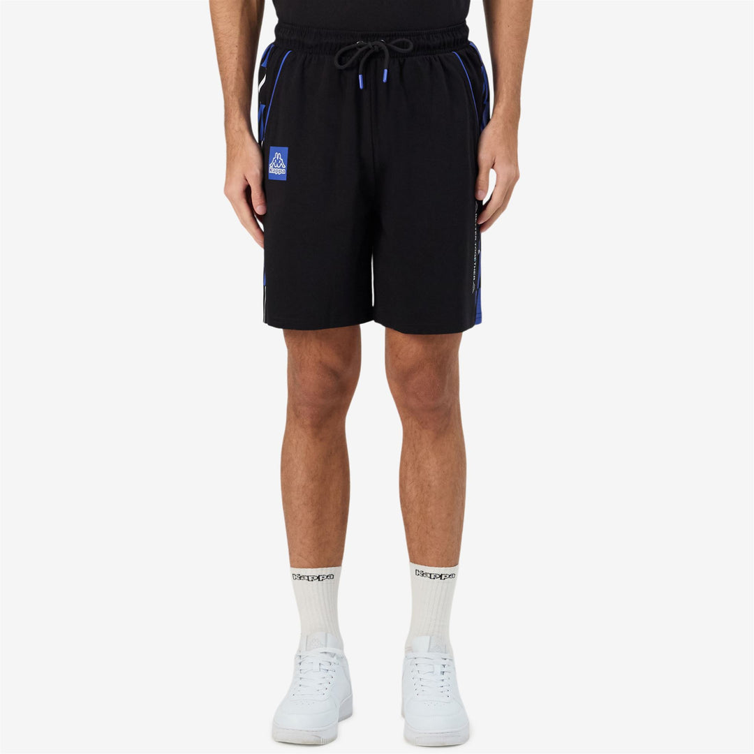 Pantalones cortos deportivos negros para hombre con cintura ajustable y bolsillos main