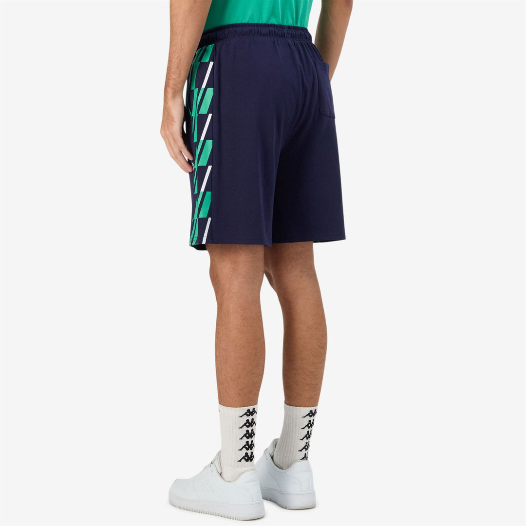 Pantalones cortos deportivos azul marino para hombre con bolsillos main