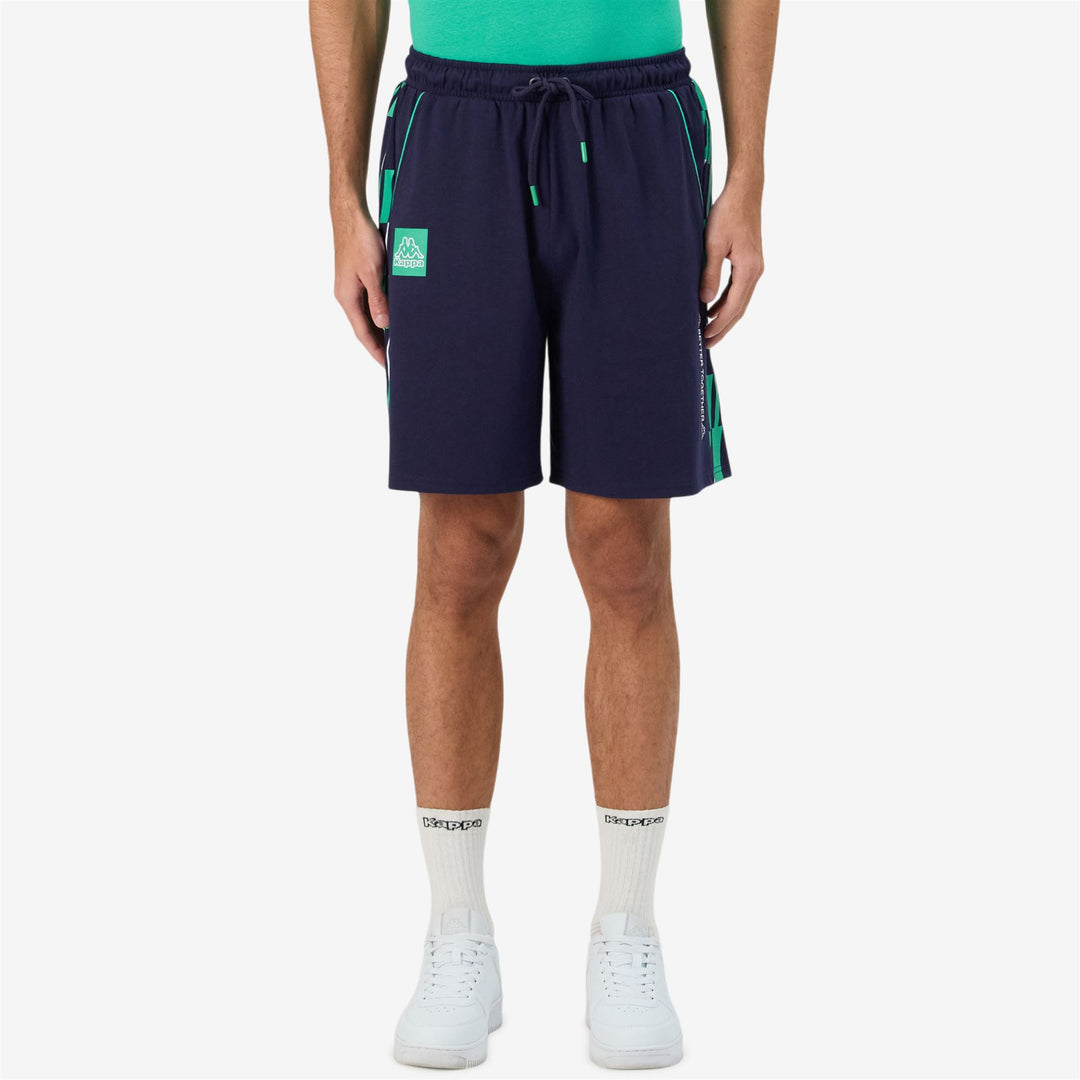 Pantalones cortos deportivos azul marino para hombre con bolsillos main