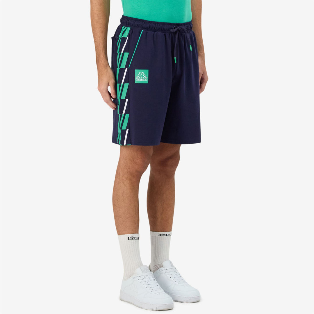 Pantalones cortos deportivos azul marino para hombre con bolsillos main