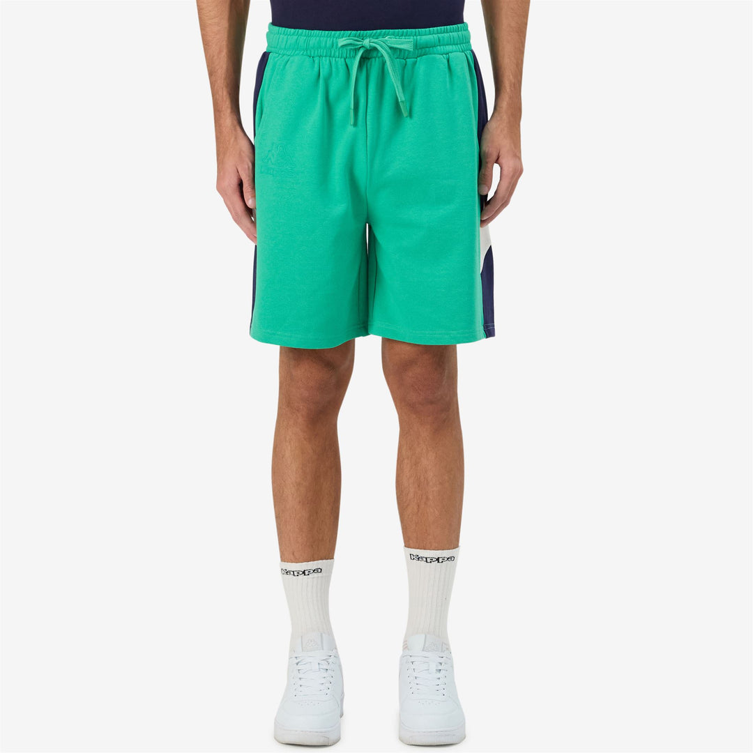 Pantaloni Corti Sportivi Uomo Verde Marino con Vita Elastico e Tasche main