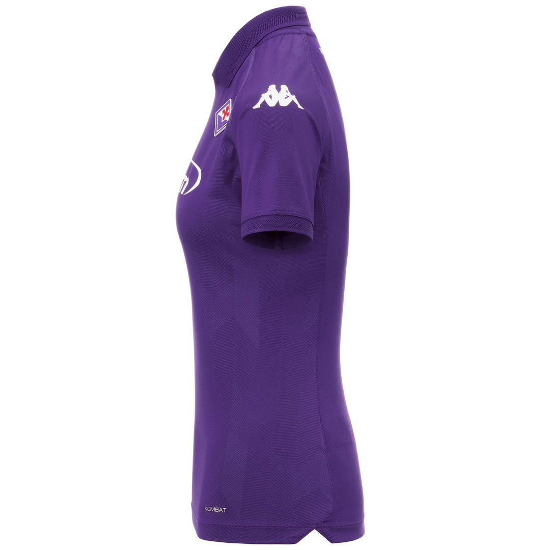 Maillot de football violet pour femme, coupe ajustée, en coton recyclé, pour l'ACF Fiorentina main