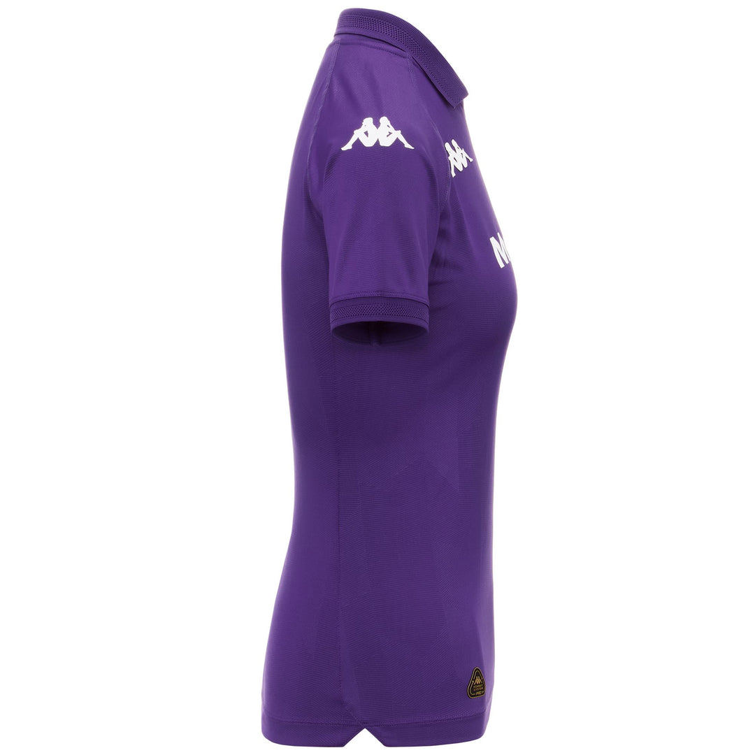 Maillot de football violet pour femme, coupe ajustée, en coton recyclé, pour l'ACF Fiorentina main