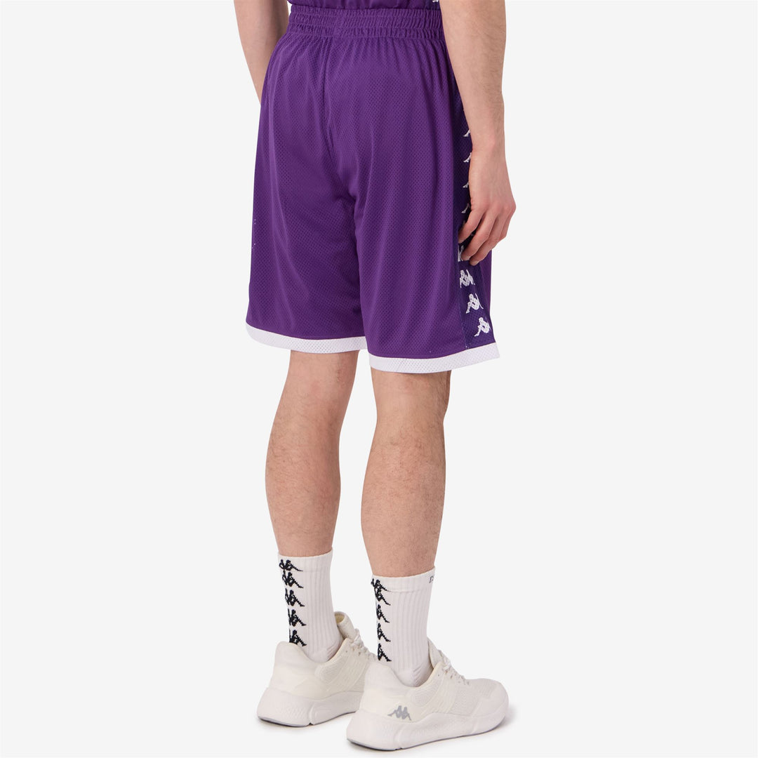 Pantaloncini sportivi da uomo viola con inserti a contrasto main