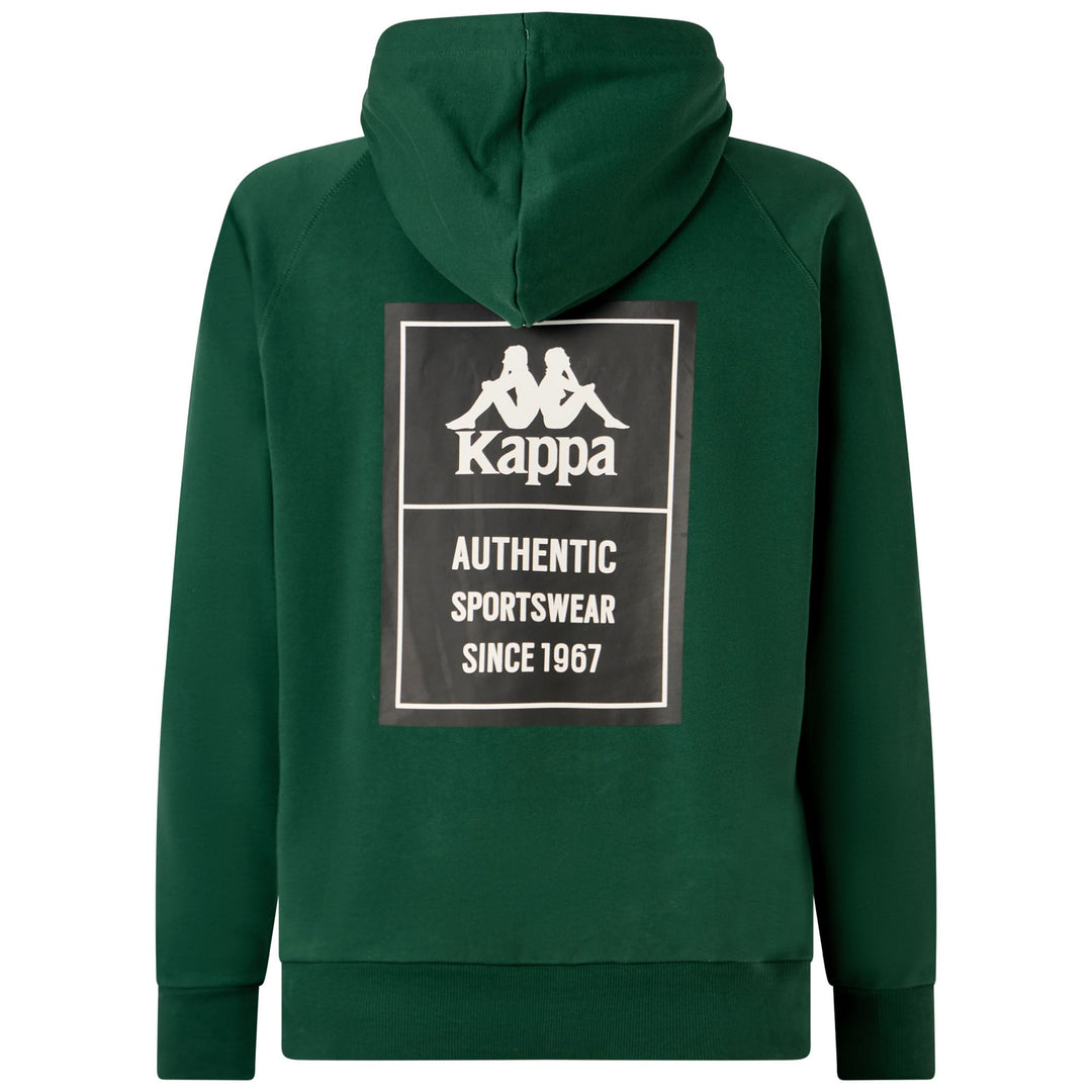 Felpa con cappuccioverde in french terry con tasca a marsupio main