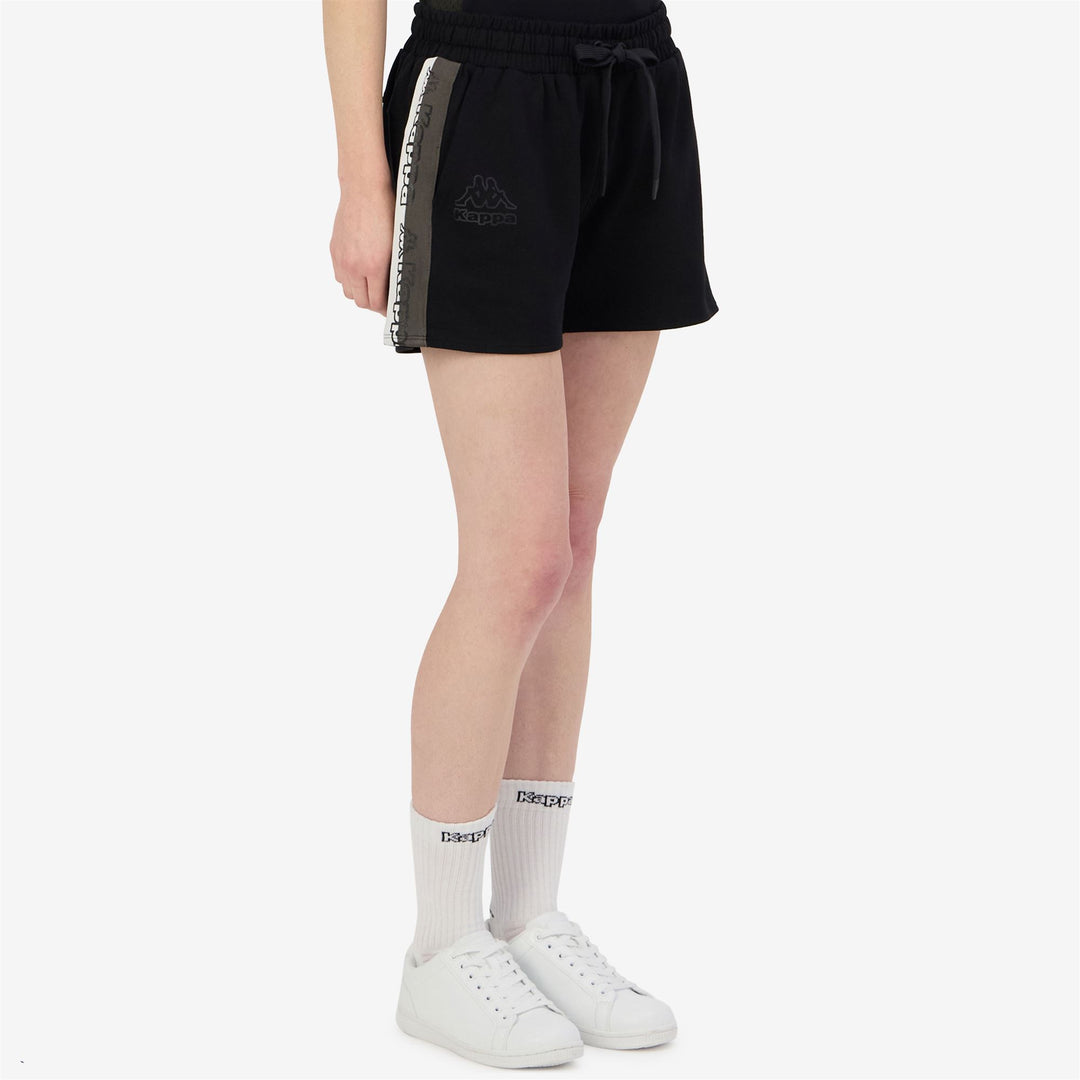 Black Women's Sportstyle Shorts with Elastic Waist and Pockets main