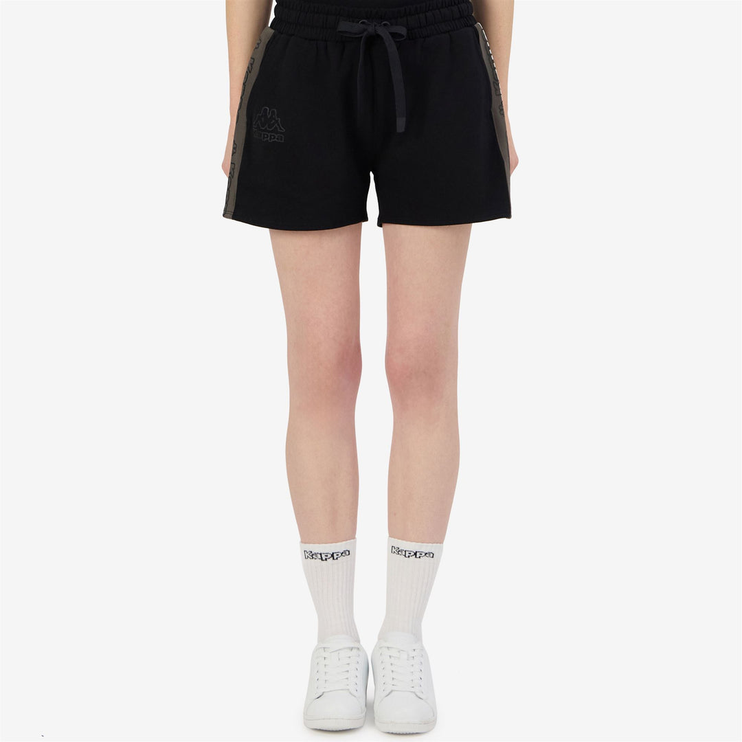 Black Women's Sportstyle Shorts with Elastic Waist and Pockets main