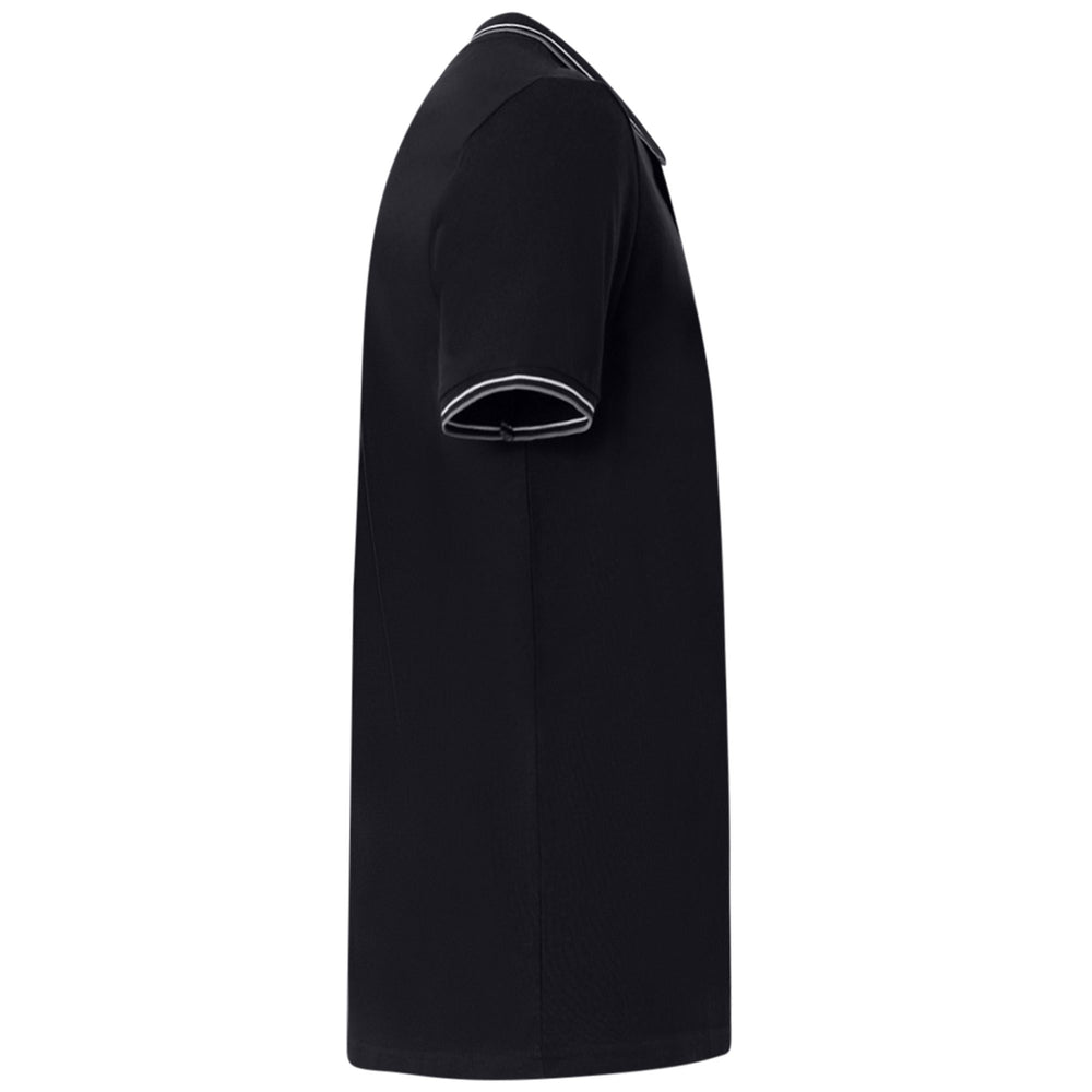 Polo Slim Fit in Cotone Uomo Nero Grigio con Strisce a Contrasto 02