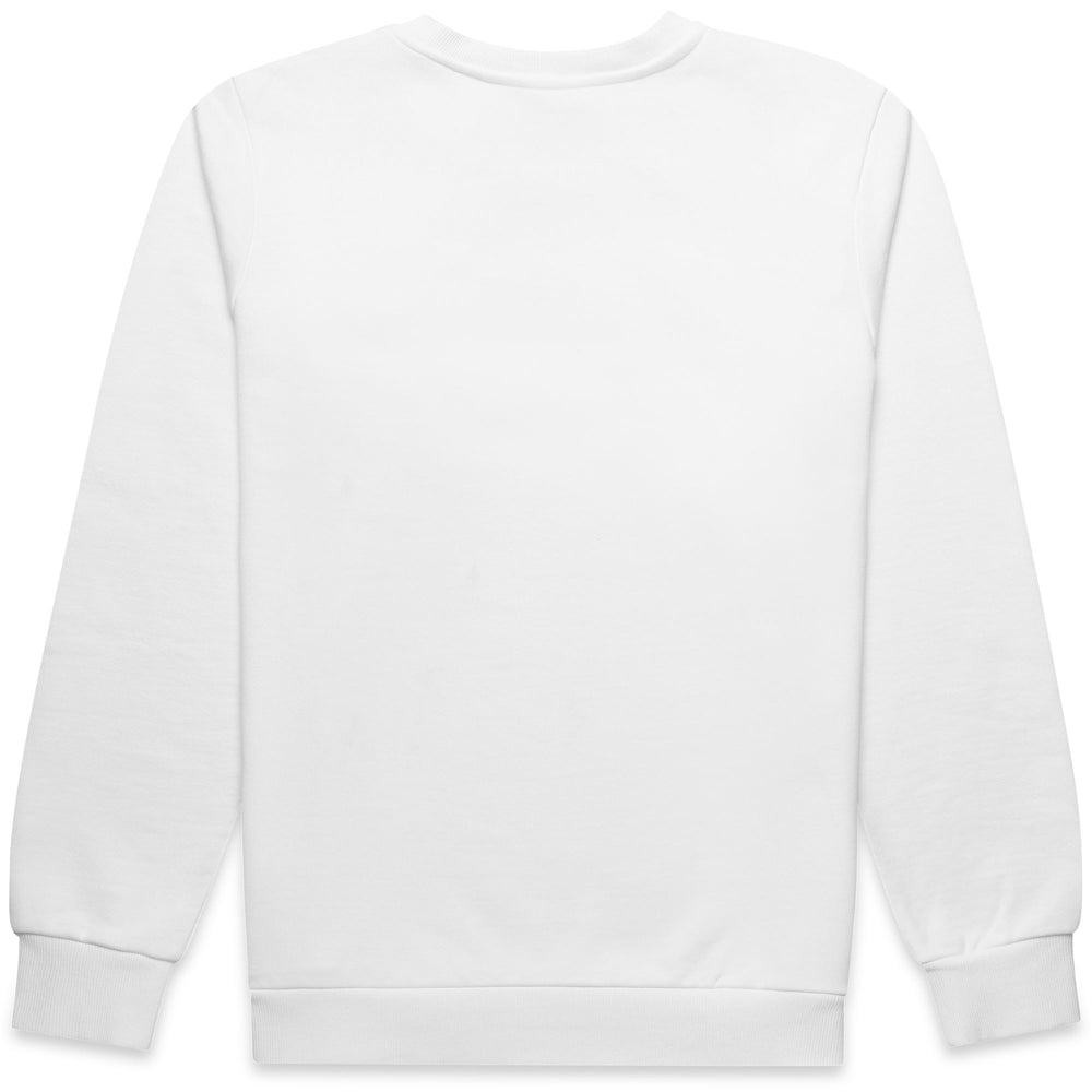 Men's White French Terry Crewneck Sweatshirt with Ribbed Cuffs 02