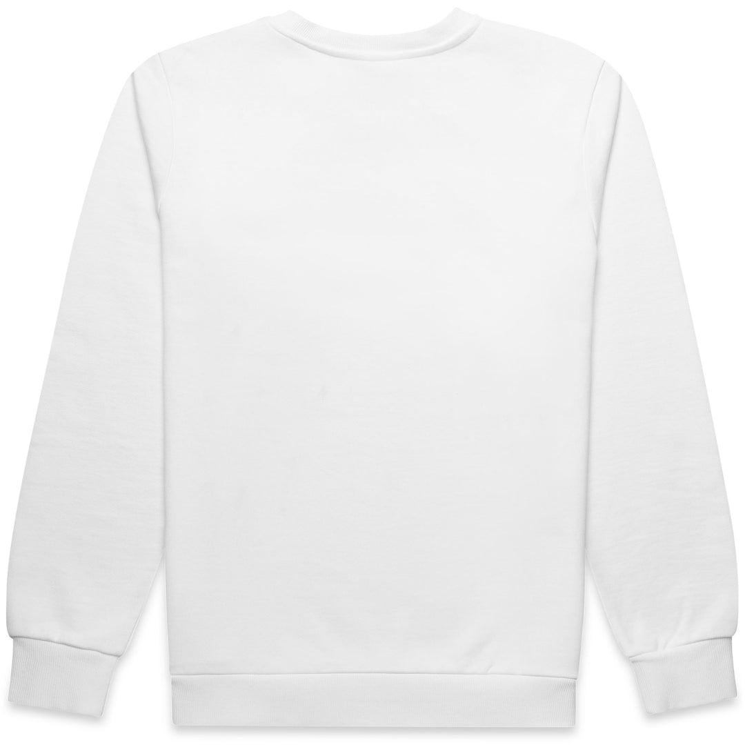 Sudadera de cuello redondo blanca para hombre en French Terry con puños acanalados main