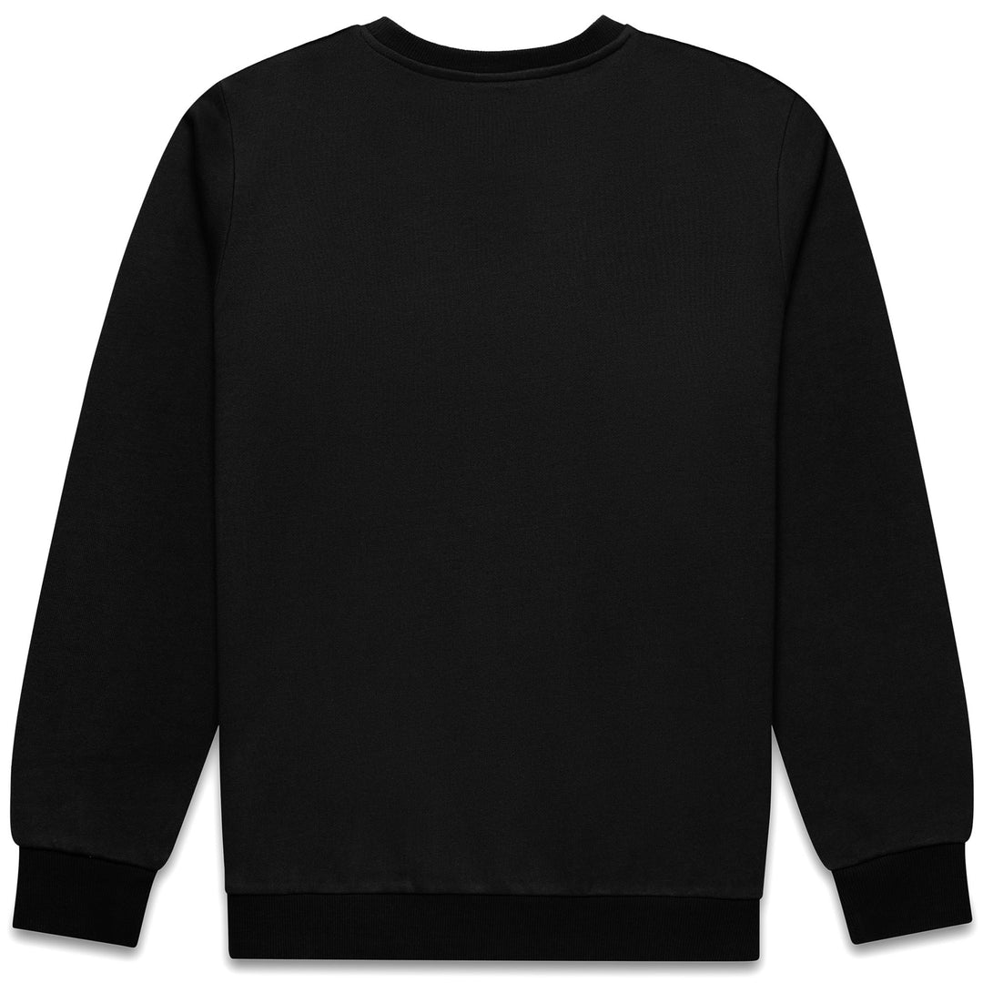 Men's Black French Terry Crewneck Sweatshirt with Ribbed Cuffs main