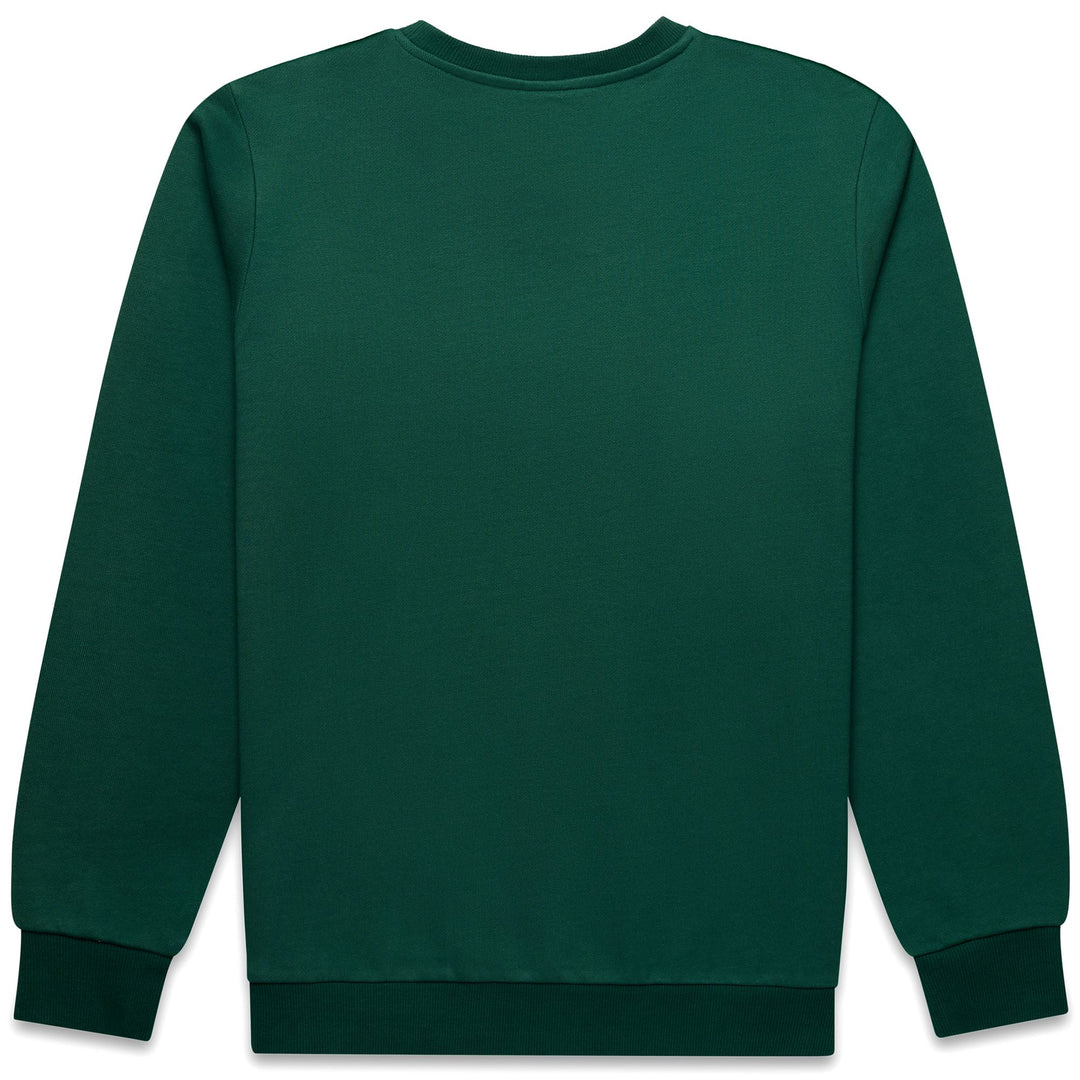 Sudadera de cuello redondo verde para hombre en French Terry con puños acanalados main