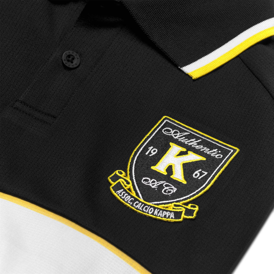 Polo de fútbol de manga larga para hombre negro con diseño contemporáneo main