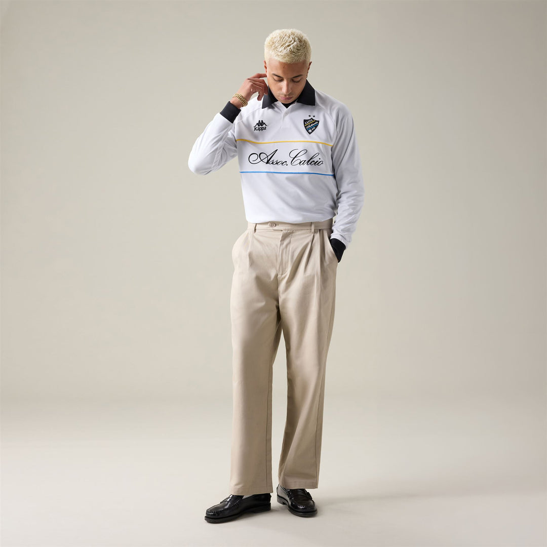 White Men's Active Polo Shirt Inspired by 90s Streetwear 01