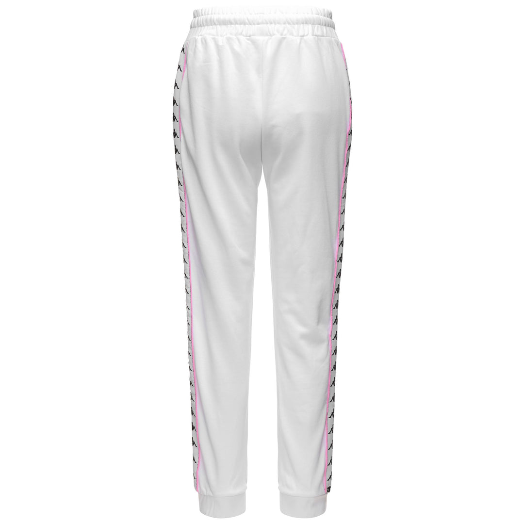 Pantalon de sport blanc pour femme, coupe classique, en molleton français main