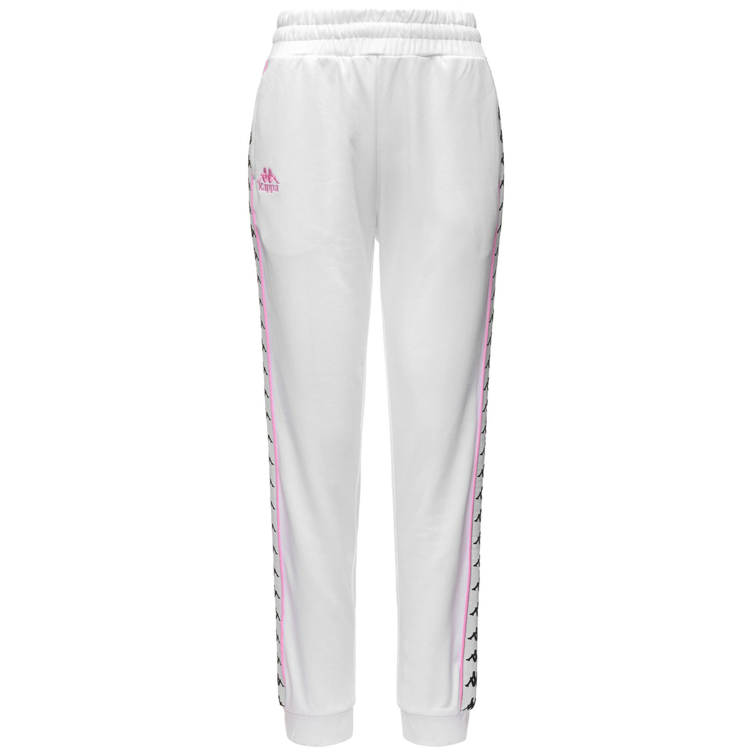 White and Pink Women's Regular Fit Sportswear Trousers 01