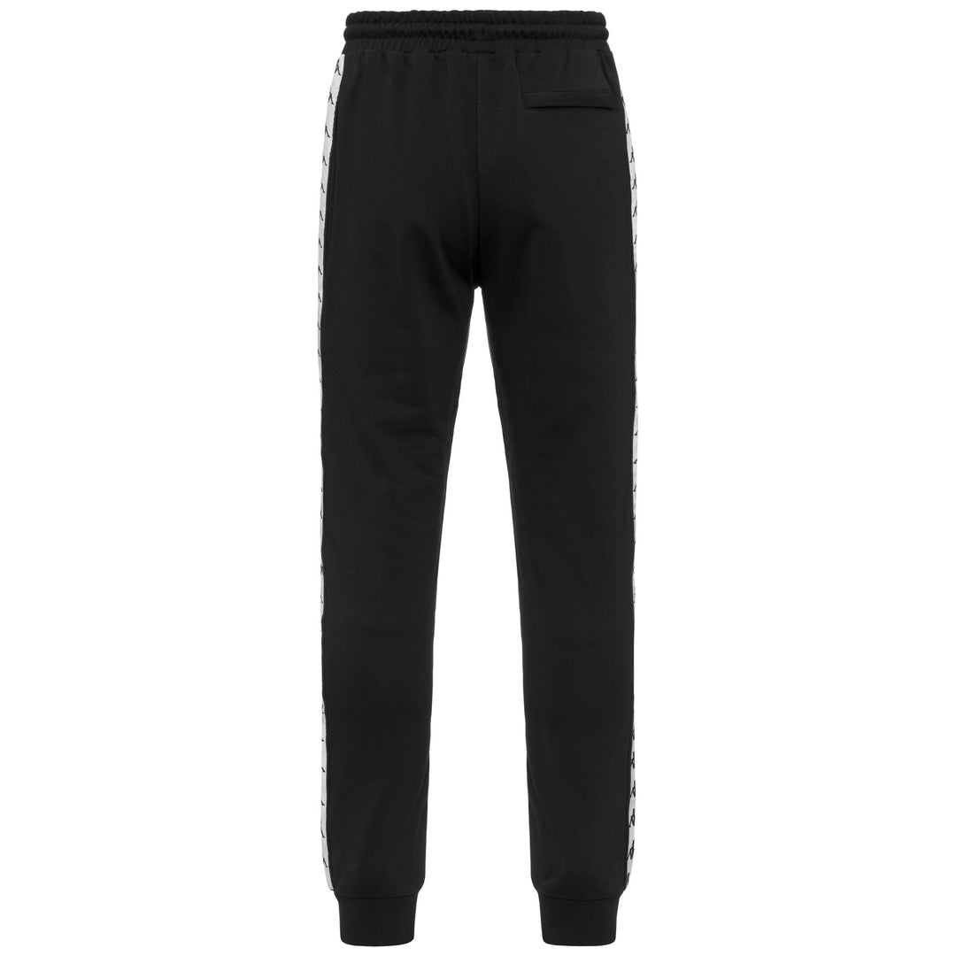 Pantalon de sport noir pour homme, coupe confort, avec bande logo jacquard main