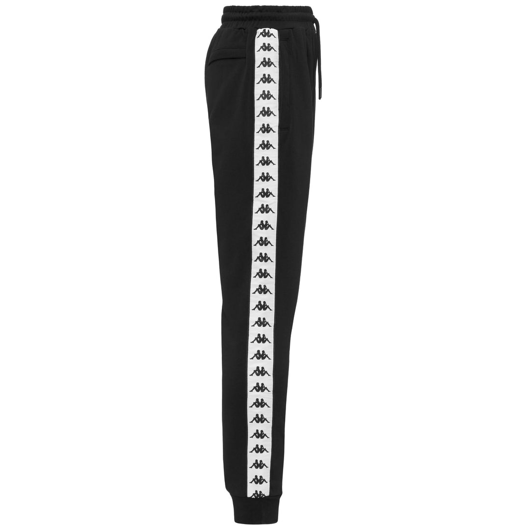 Pantalon de sport noir pour homme, coupe confort, avec bande logo jacquard main