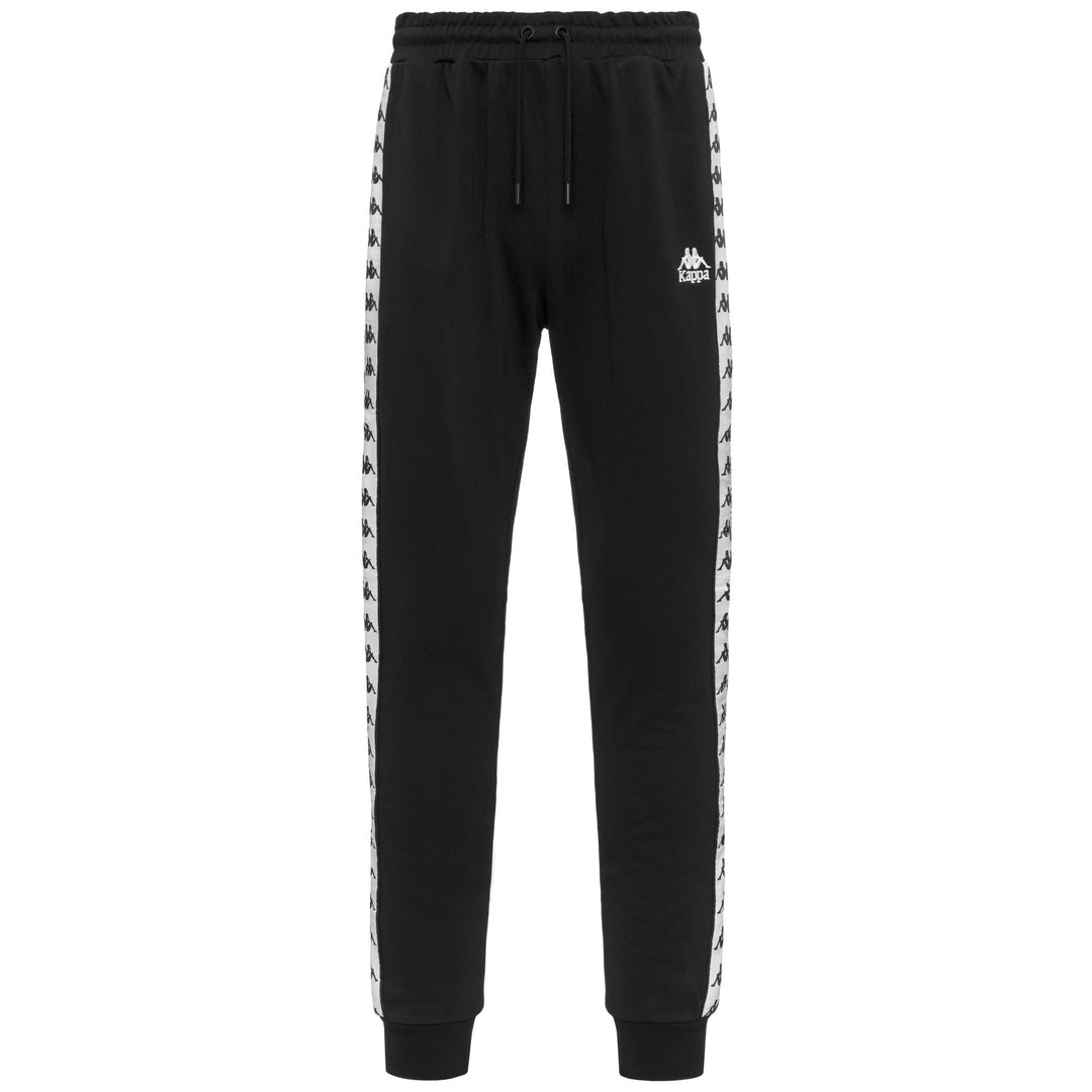 Pantalon de sport noir pour homme, coupe confort, avec bande logo jacquard 01