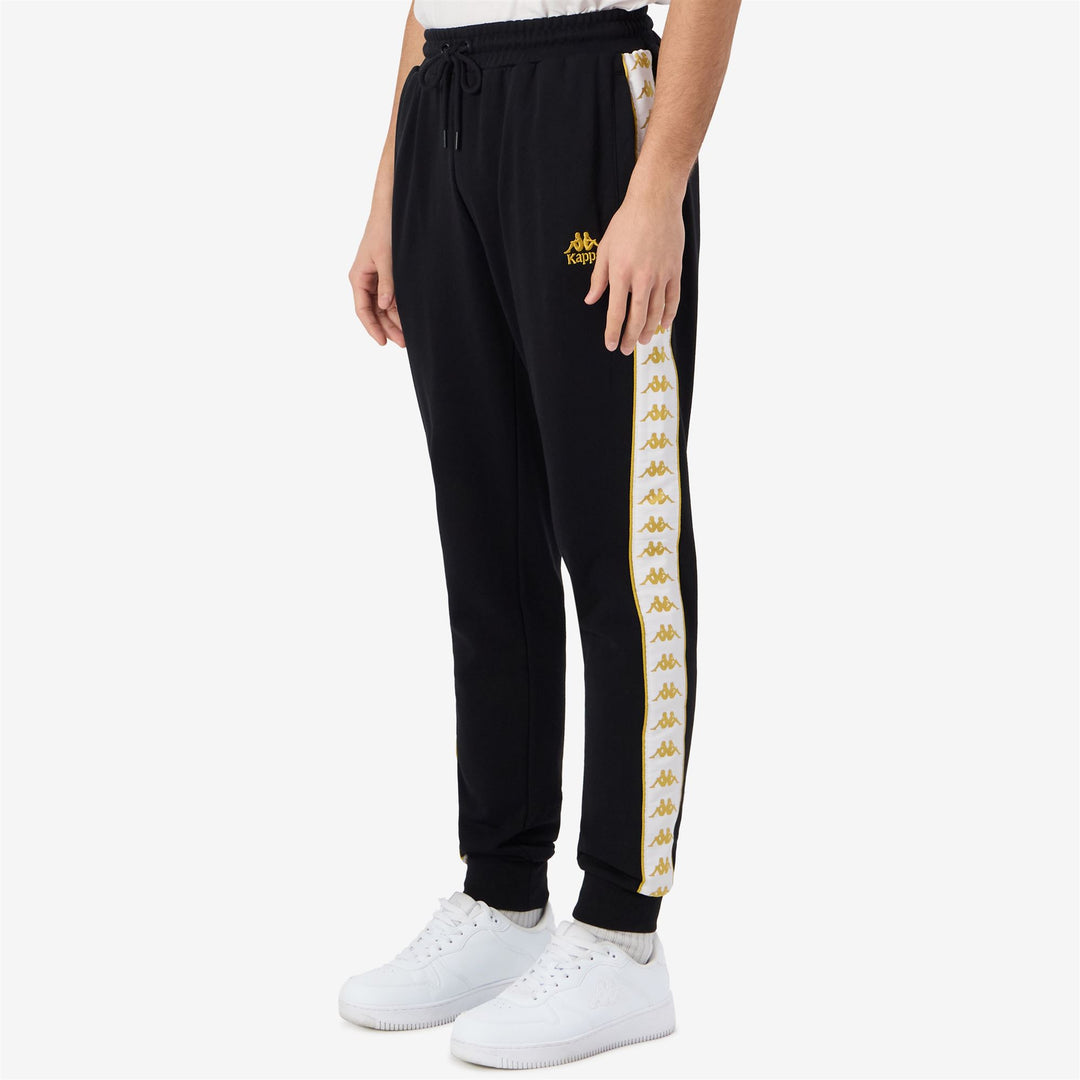 Pantalon de sport noir pour homme, coupe confort, en molleton français main