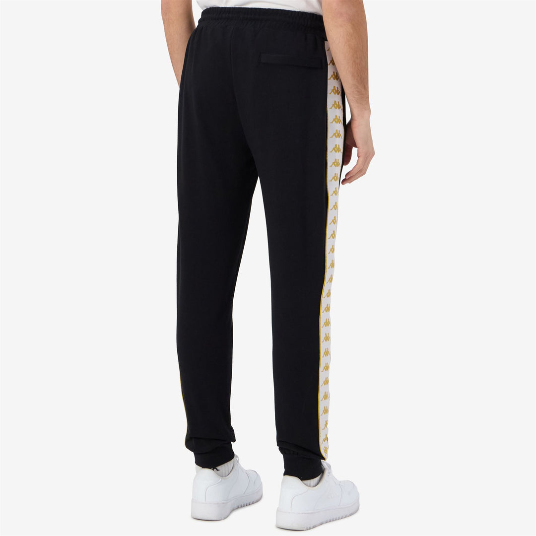 Pantalon de sport noir pour homme, coupe confort, en molleton français main