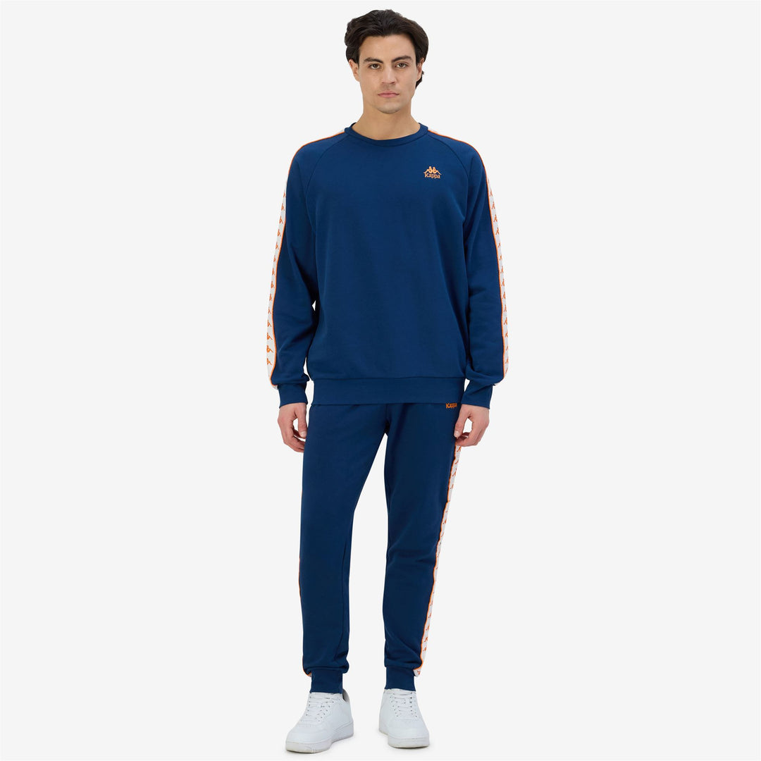 Blue Men's Comfort Fit Sportswear Trousers in French Terry 01