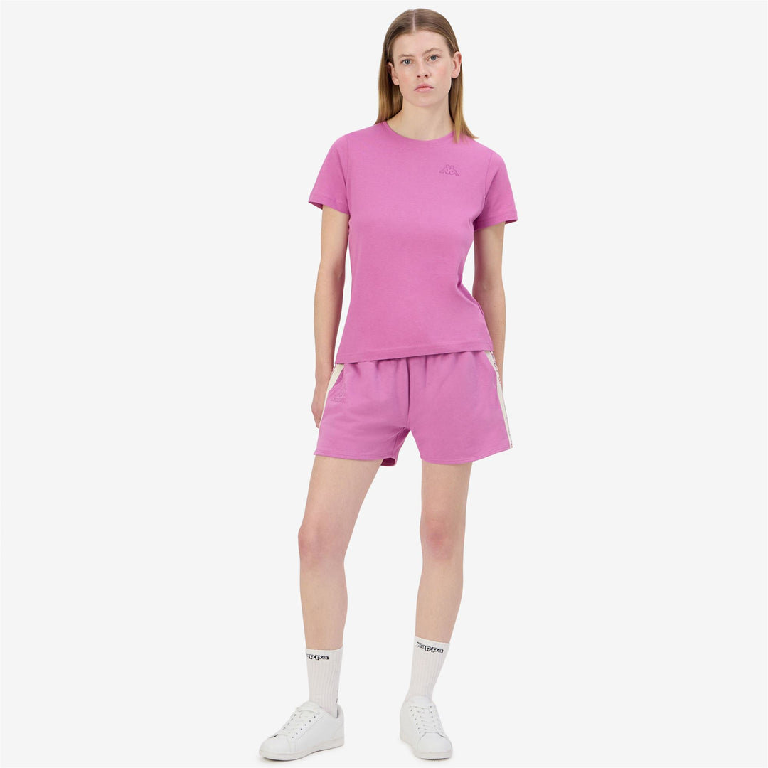 Violet Red Women's Sportstyle T-Shirt with Logo Embroidery 01