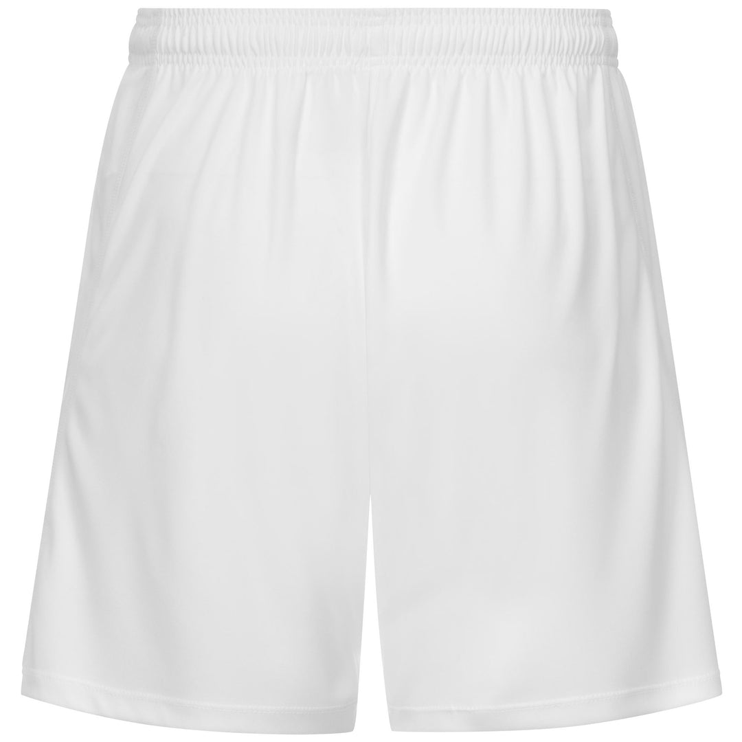 Pantalones cortos de entrenamiento de fútbol Kappa blancos para hombre con banda Omini main