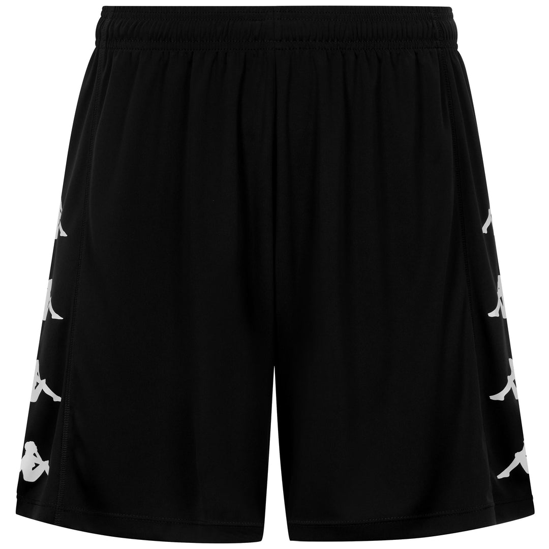 Men's Regular Fit Black Football Shorts in Interlock Fabric 01