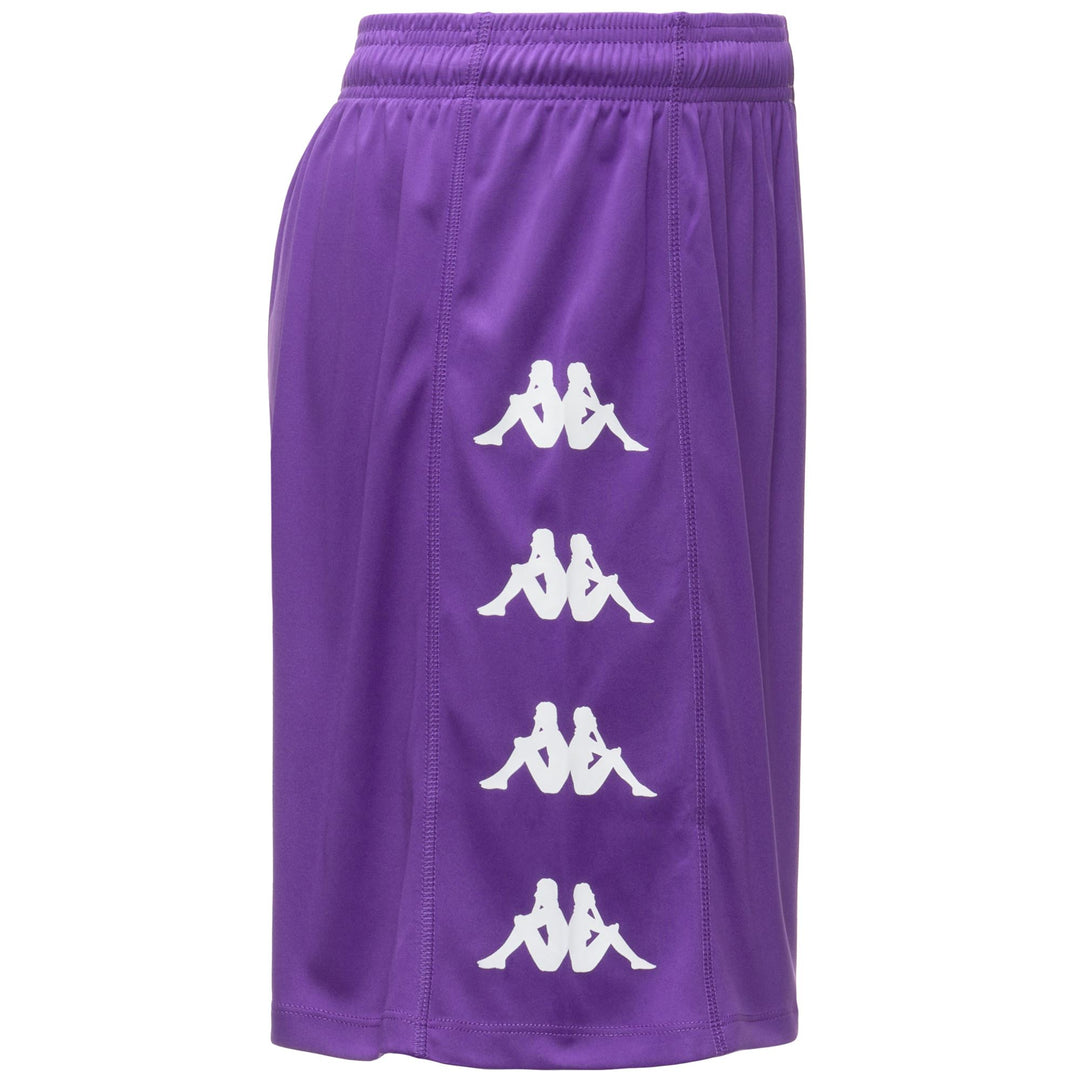 Pantalón corto violeta de fútbol para hombre en tejido interlock con corte regular main