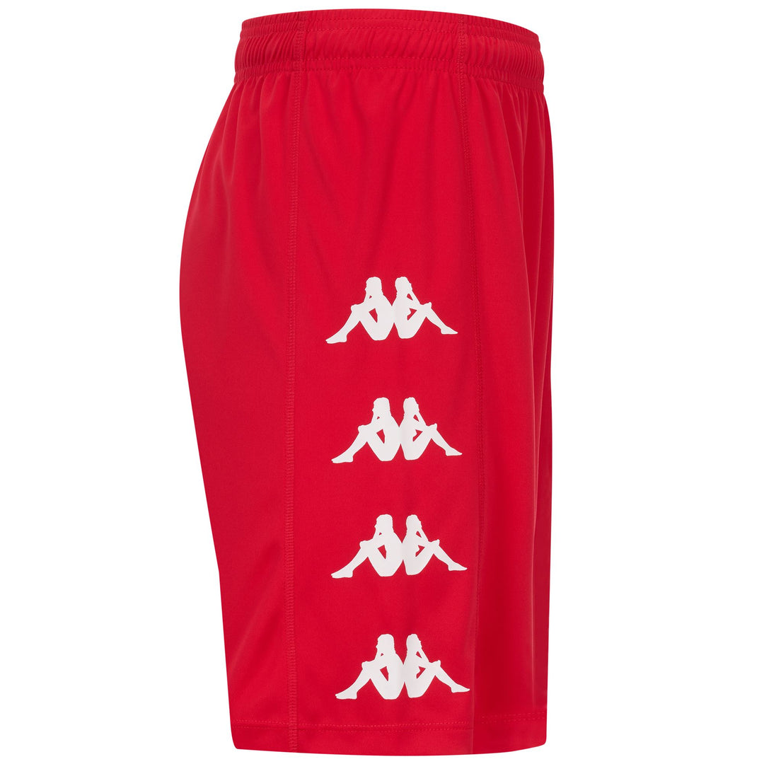 Pantalones cortos de fútbol de entrenamiento Kappa para hombre, color rojo, con inserciones laterales main