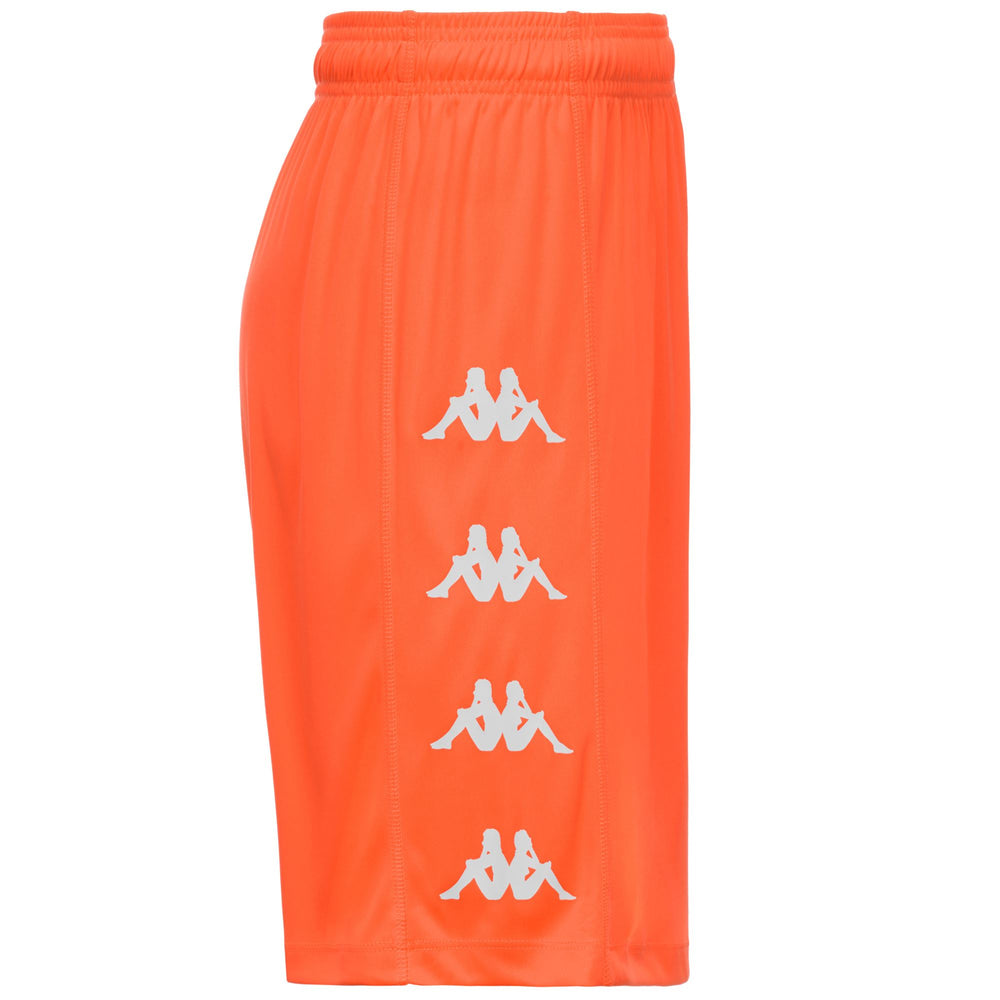 Neon Orange Men's Regular Fit Soccer Shorts in Interlock Fabric 02