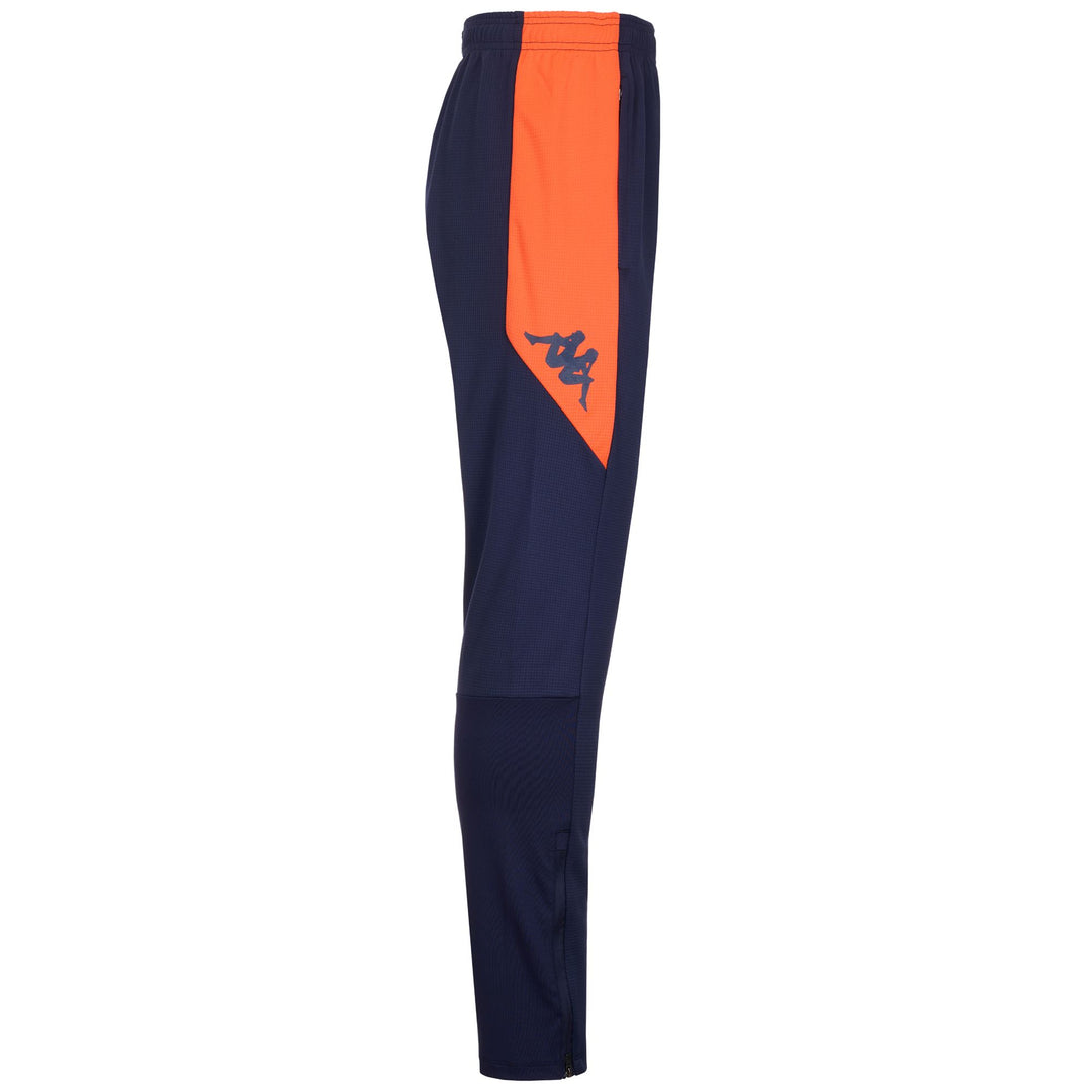 Pantalon d'entraînement de football bleu pour homme, coupe slim, avec inserts de compression main