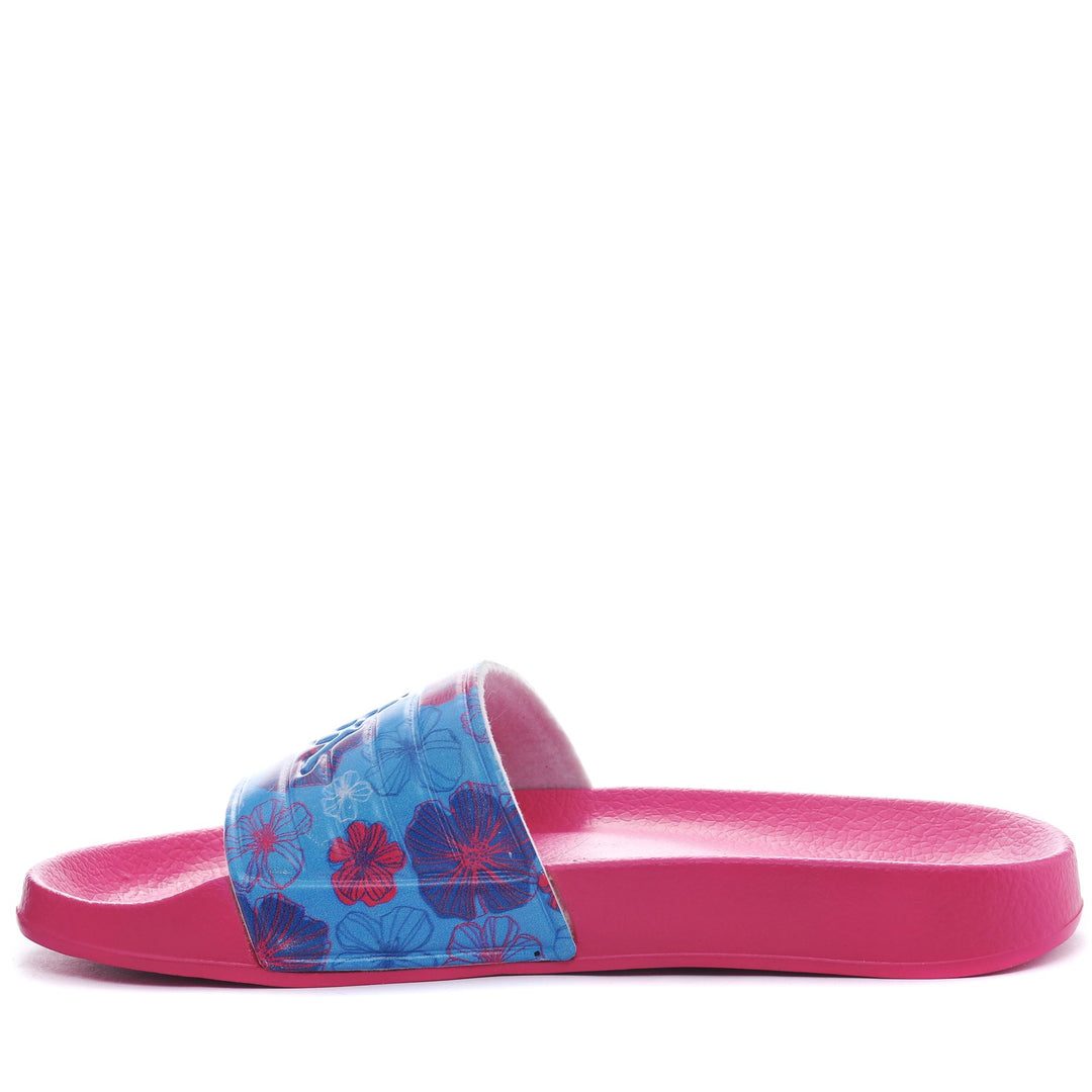 Infradito da donna a righe rosa shocking con tomaia sintetica main