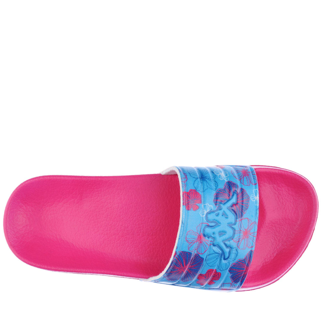 Infradito da donna a righe rosa shocking con tomaia sintetica main