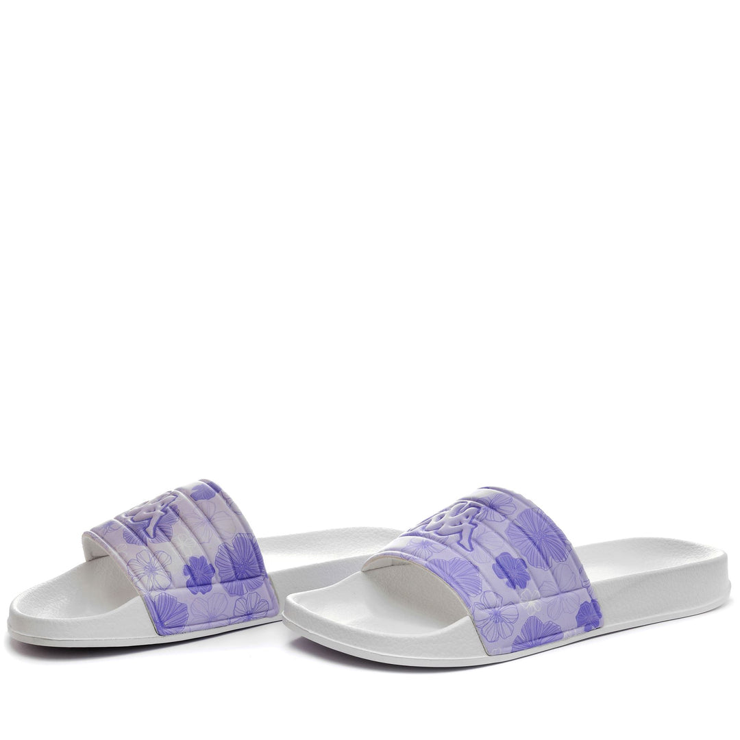 Infradito a righe grigie e viola da donna 01