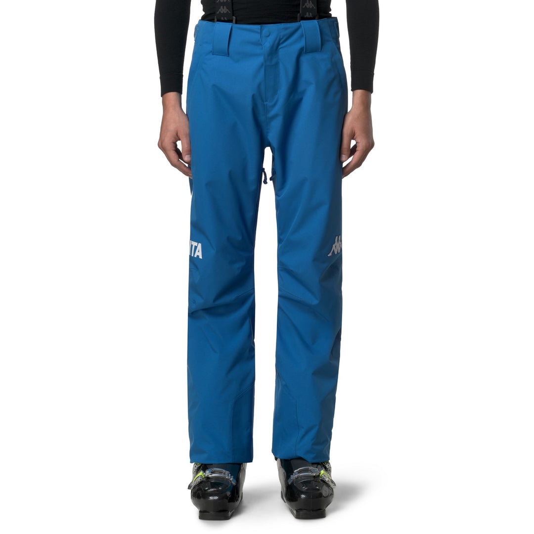 Pantalon de ski rembourré bleu pour homme, coupe slim, avec protection imperméable 01