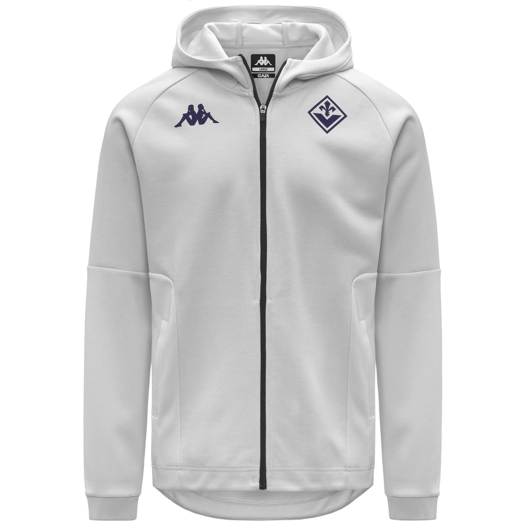Sudadera con capucha de fútbol ACF Fiorentina gris de corte entallado para hombre 01