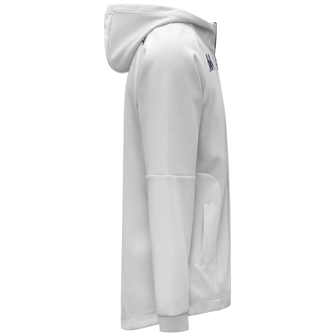 Sudadera con capucha y cremallera completa para hombre de la Fiorentina, color gris, con bolsillos main