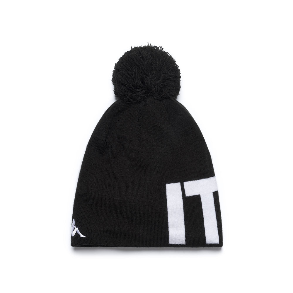 Black Unisex Acrylic Winter Hat with Pom Pom and Polar Lining 02