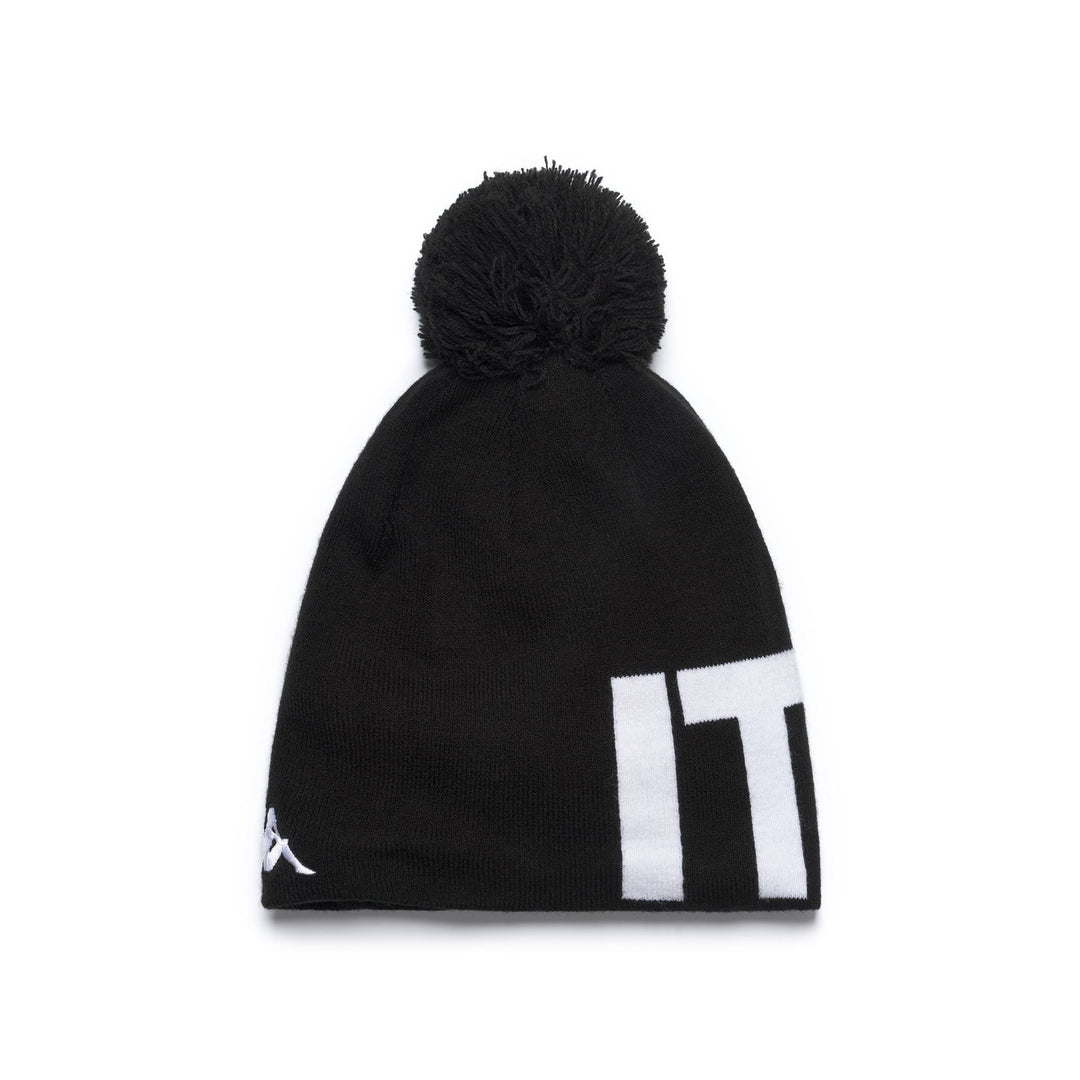Black Unisex Acrylic Winter Hat with Pom Pom and Polar Lining main