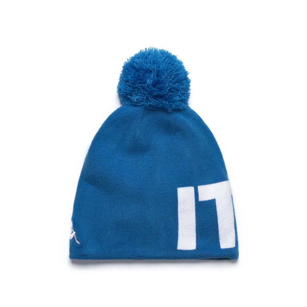 Brilliant blue Unisex Acrylic Winter Hat with Pon Pon and Lining 02