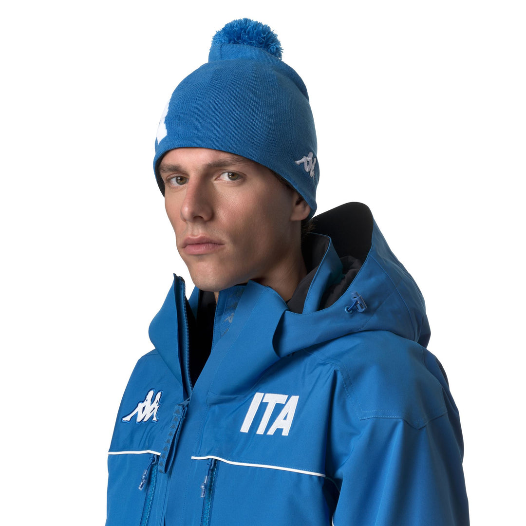 Brilliant blue Unisex Acrylic Winter Hat with Pon Pon and Lining main