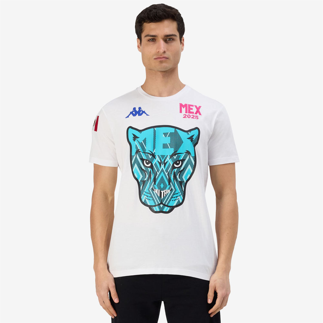 T-shirt girocollo grafica da uomo grigio-blu main