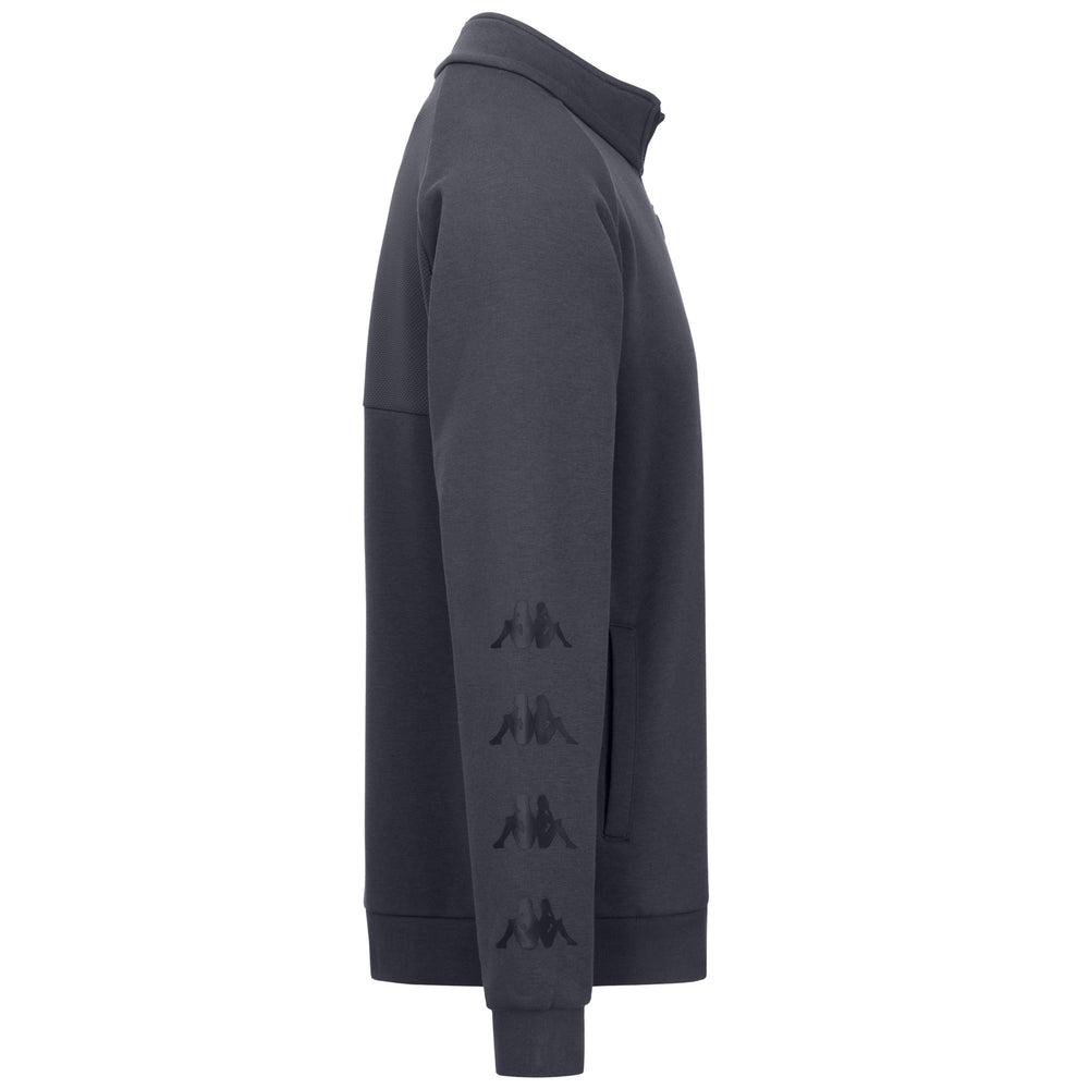 Grey Men's Fleece Jacket with Half Zip and Side Pockets 02