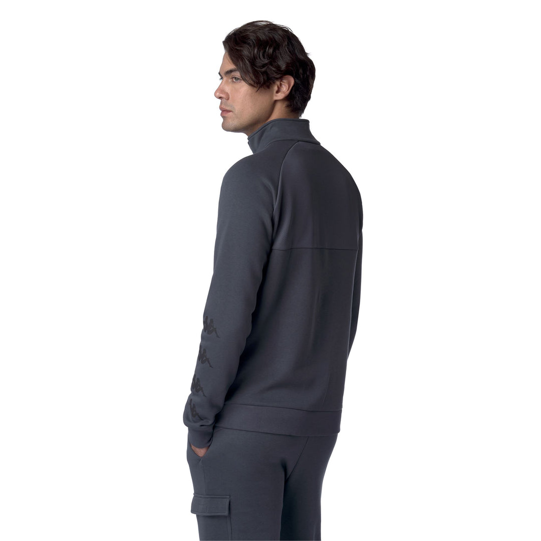 Grey Men's Fleece Jacket with Half Zip and Side Pockets main